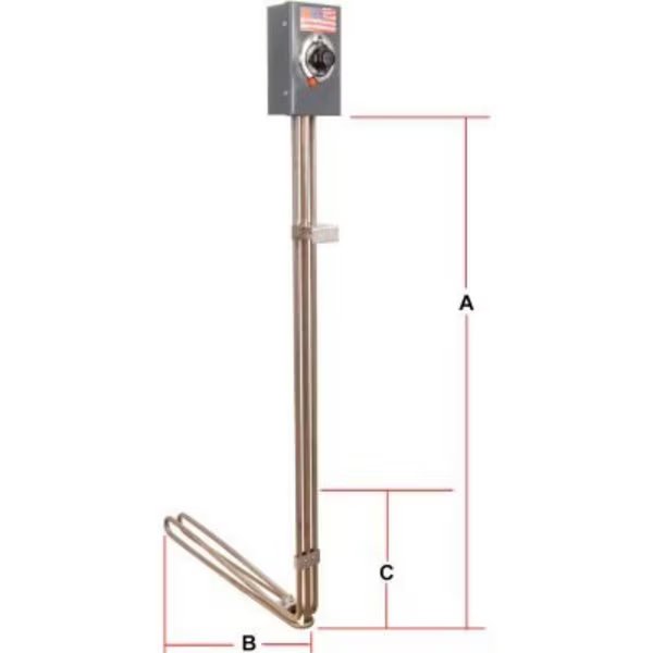 Tempco Immersion Tank Heater, 4000W 240V 304 Stainless Steel, Tempco, Mfr#: TAT30001